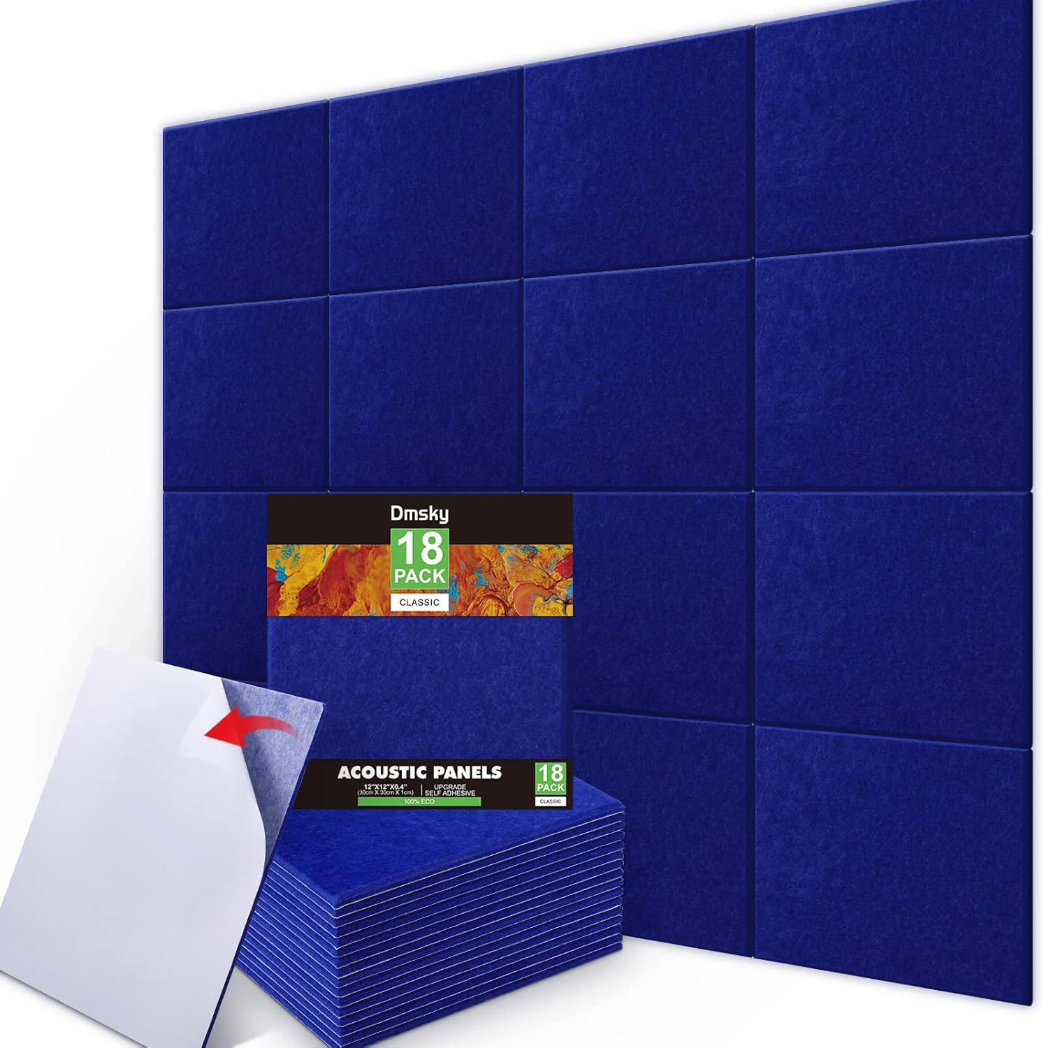 18 Pack Self-adhesive Acoustic Panels Soundproof Wall Panels 12"X10"X 0.4" Sound Absorbing Panel for Decoration Sound Deadening Panels Acoustic Treatment Panel For Home Office（White Hexagonal Design） Pack of 2