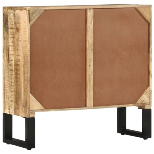 Sideboard 31.5"x11.8"x29.9" Solid Wood Mango,Modern Mango Wood Sideboard with Ample Storage and Patterns for Living Room Dining Room Furniture, Buffets & Sideboards