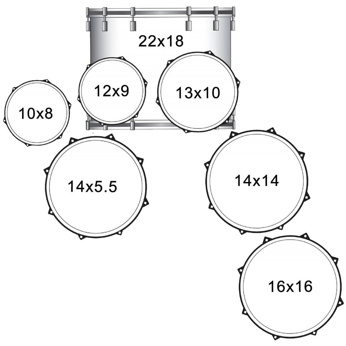Sawtooth Command Series 7-Piece Drum Set Shell Pack, Silver Streak