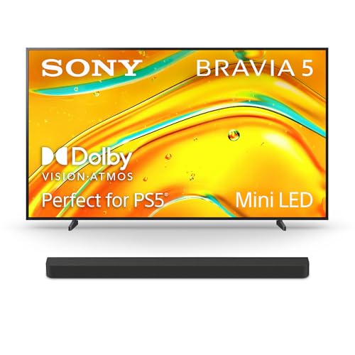 Sony BRAVIA 5 65 Inch TV, Mini LED, 4K Smart Google TV, XR Processor with AI Technology,120hz Television with Dolby Vision/Atmos, Exclusive Features for PlayStation?5, K-65XR50, 2025 Model