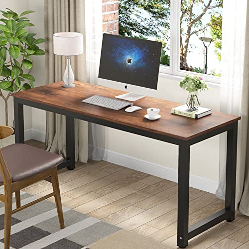 Tribesigns Modern Computer Desk, 63 x 31.5 inch Large Executive Office Desk Computer Table Study Writing Desk Workstation for Home Office, Spliced Desktop, White