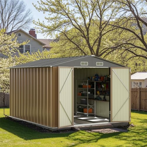 Patiowell 3 x 3 FT Outdoor Storage Shed,Small Garden Tool Storage Shed with Sloping Roof and Single Lockable Door, Outdoor Shed for Backyard Garden Patio Lawn, Grey