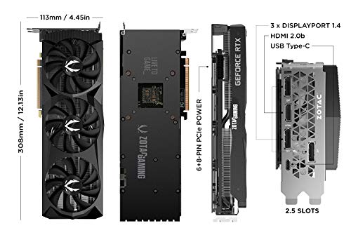 ZOTAC GAMING GeForce RTX 2070 AMP Extreme 8GB GDDR6 256-bit RGB LED Metal Wrap Backplate Graphics Card - ZT-T20700B-10P