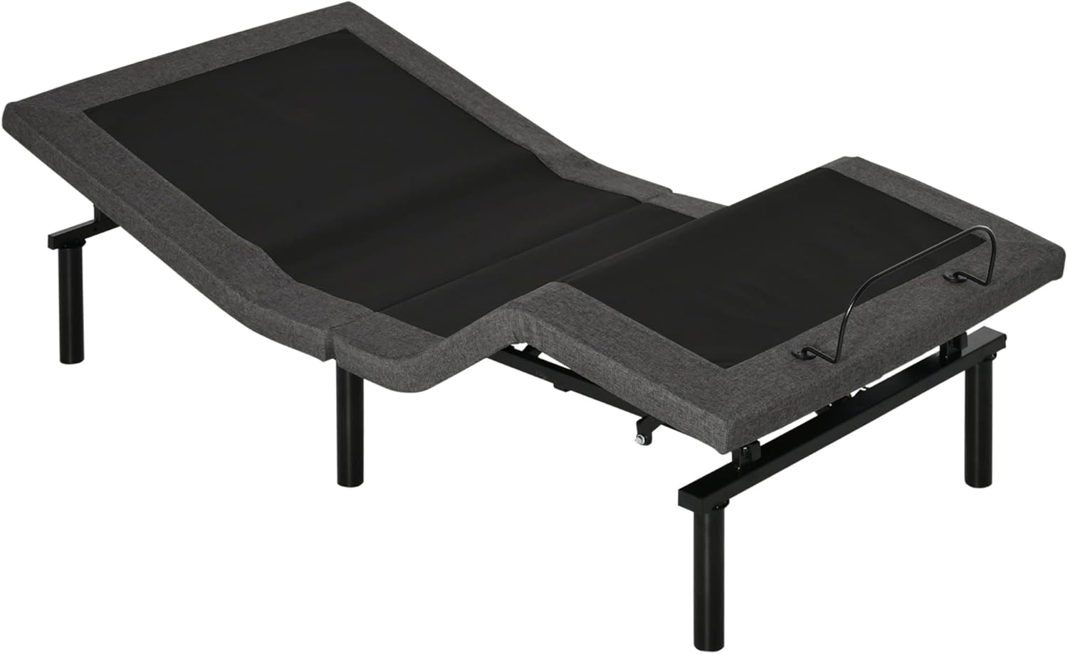 HOMCOM Twin XL Adjustable Bed Frame, Ergonomic Zero Gravity Power Bed Base with Head and Foot Incline, Memory, and Wireless Remote, Gray