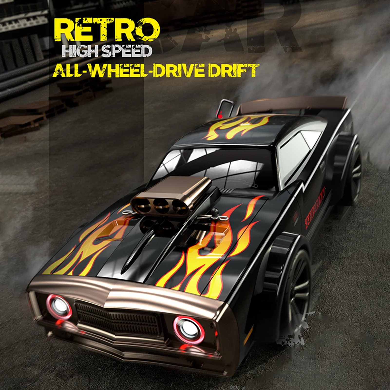 Htovila Remote Control Drift Car 116 Remote Control Car 2.4GHz 4WD 35kmh Remote Control Race Car High Speed Gift RTR for Boys Girls with 7-mode Angel Eye Headlights