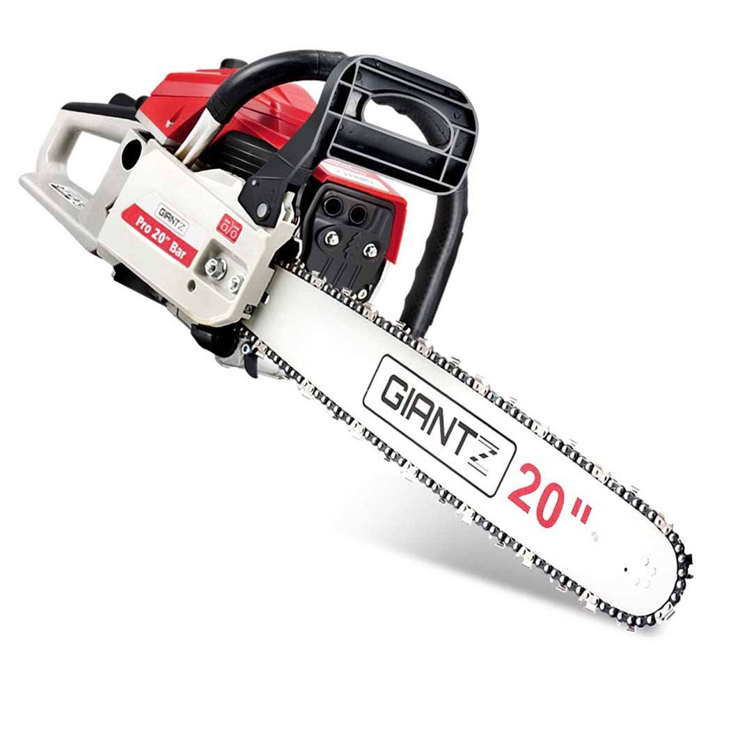 Giantz 58cc Commercial Petrol Chainsaw - Red u0026 White