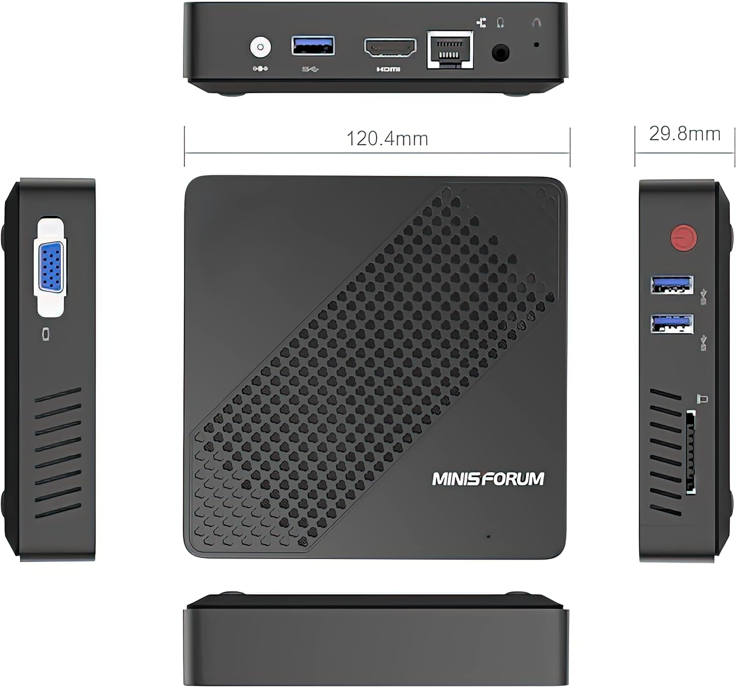 MINISFORUM N40 Mini PC Fanless Silent Desktop Computer 4GB RAM, 64GB eMMC Micro PC, Celeron N4020 up to 2.8GHz, 1000M LAN, HDMI&VGA, Support Auto Power On Mini Computer