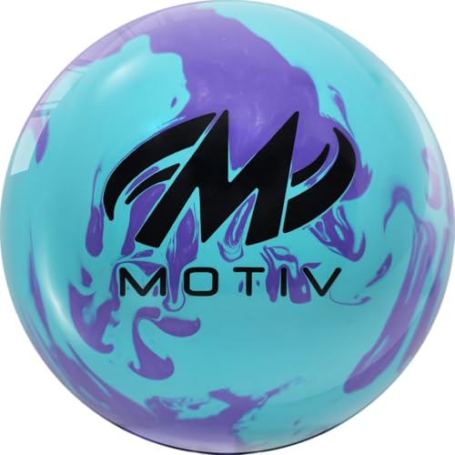 MOTIV Max Thrill Hybrid Bowling Ball | Huge Value and Performance | Sky Blue Solid with Purple Pearl | Available in 10-16 pounds