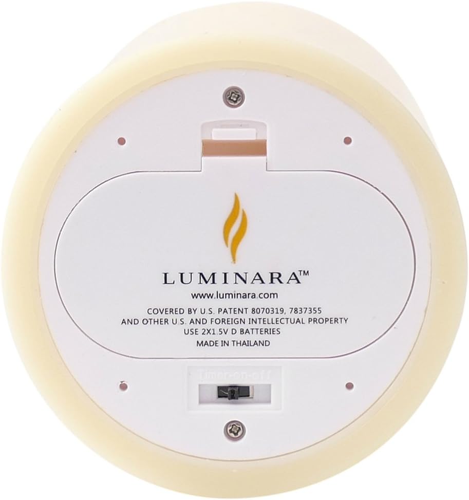 Luminara Flameless Candle: Vanilla Scented Moving Flame Candle with Timer (7" Ivory) Pack of 2