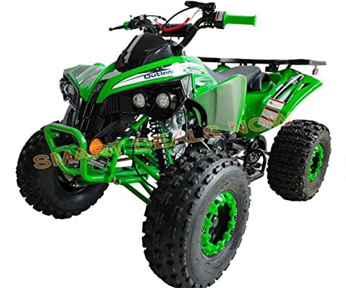HHH Youth and Adult 125cc ATV Vitacci Outlander Fully Automatic with Reverse Double Headlights Led Gas 4 Wheeler ATVs Quads Big 19/18 inch Tires (Green) - Extra Large