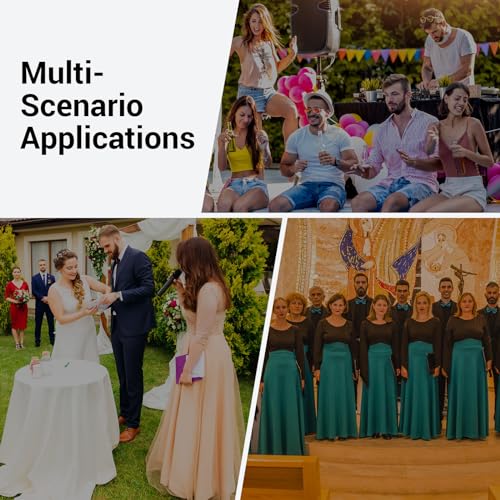 TONOR Wireless Microphones System with 4x10 Channels Cordless Handheld Microfono Inalambrico, 200FT UHF Range, Mics with stable signal Transmission for Karaoke Singing Party Church Wedding PA Speaker