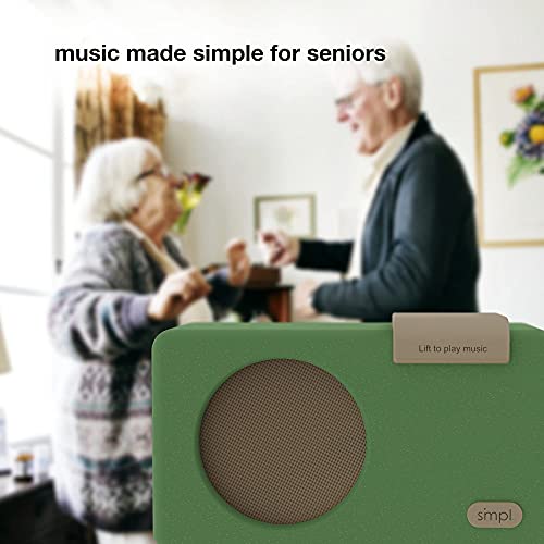 SMPL One-Touch Music Player, Audiobooks + MP3, Quality-Sound, Durable Wooden Encloser with Retro Look, 4GB USB with 40 Nostalgic Hits Included, Live Technical Support