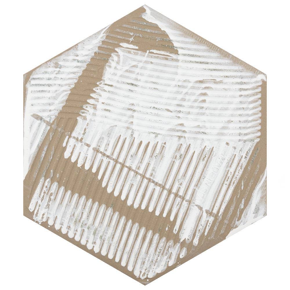 EliteTile Aster Hex Azul Encaustic 8-5/8 in. x 9-7/8 in. Porcelain Floor and Wall Tile (11.56 Sq. ft./Case)