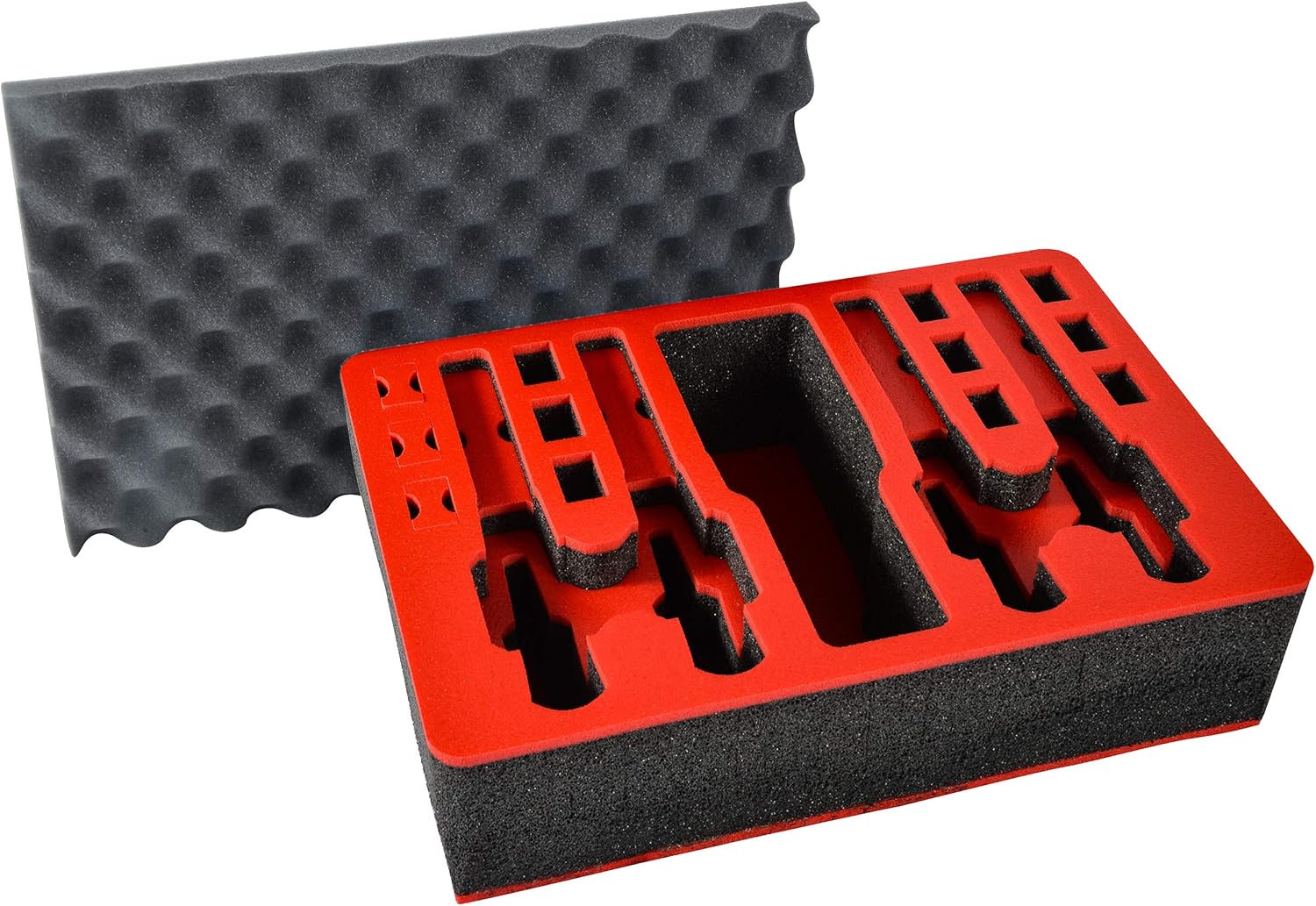 Pistol & Magazine Storage Foam Insert for Pelican P-1500 Case -2 Piece Set Pre-Cut Military Grade Polyethylene Foam Base Insert and Lid Liner (Case Not Included)