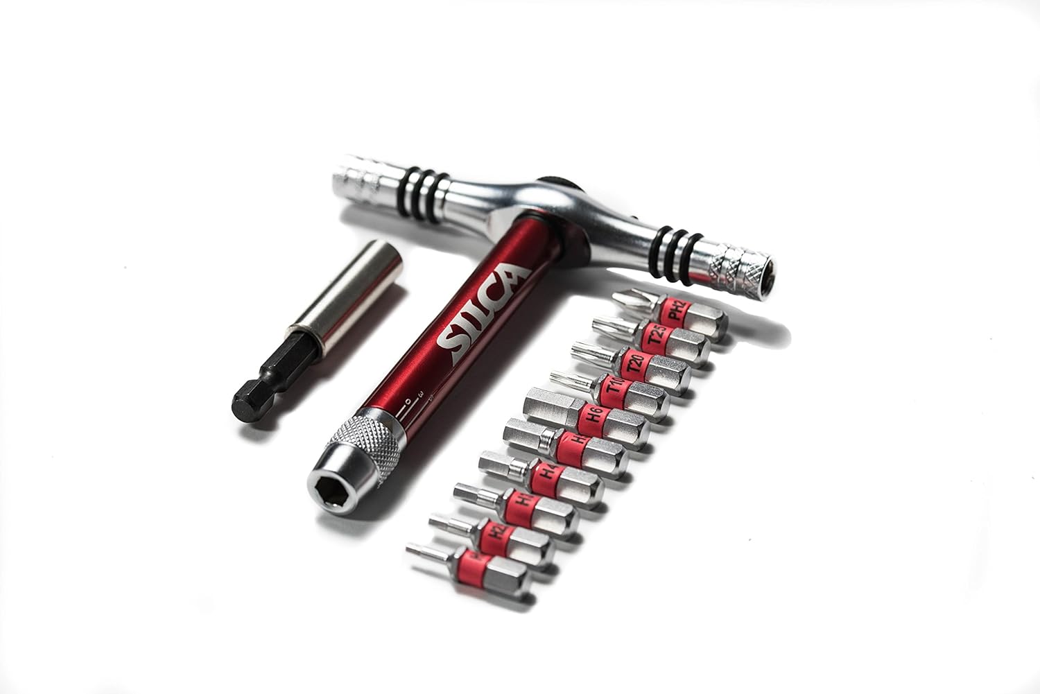 SILCA T-Ratchet + Ti-Torque Kit + 10 s2 High Vis hex/torx/phillips bits + waxed canvas carrying case