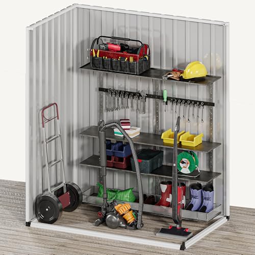 DWVO 10x8 FT Outdoor Storage Shed - Spacious Garden Tool Shed with Lockable Door - Durable Metal Yard Shed for Garden, Patio, and Backyard (Dark Gray)