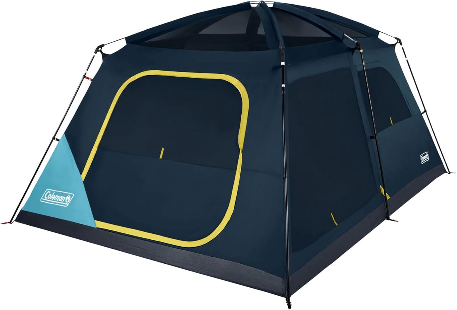 Coleman Skylodge 10-Person Instant Camping Tent with E-Port, Mesh Storage Pockets, Ground Vent, WeatherTec System, and Carry Bag, Blue and Black
