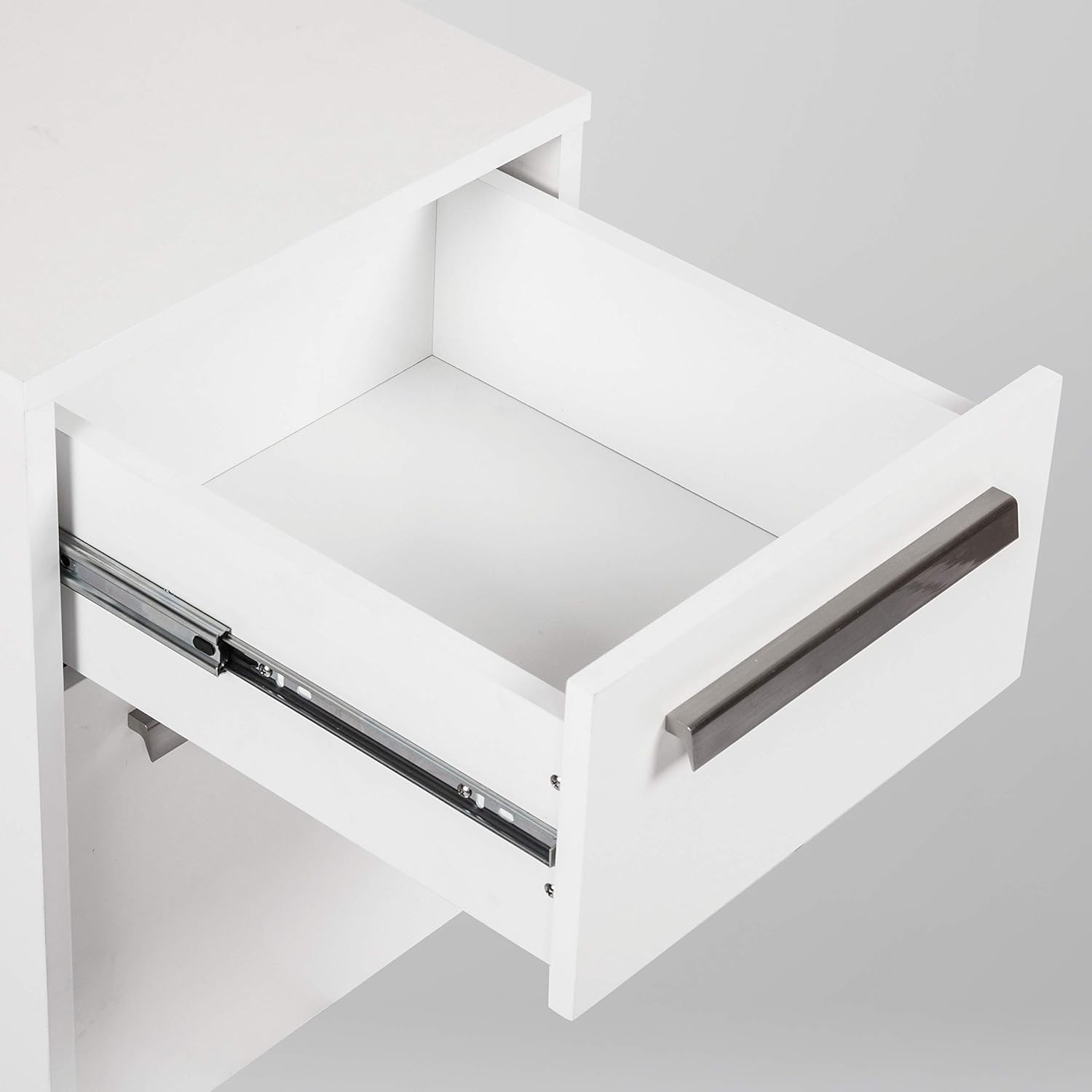 Birch Alaska White Wood Grain 2-Drawer Mobile File Cabinet Modern Contemporary Transitional MDF