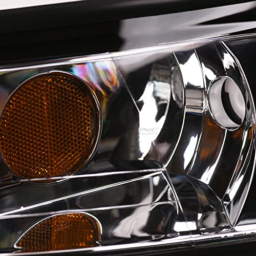 7422440591543 Compatible With 1999-2004 Ford Mustang Switchback Sequential LED Strip Bar Chrome Housing Headlights With Amber Reflector