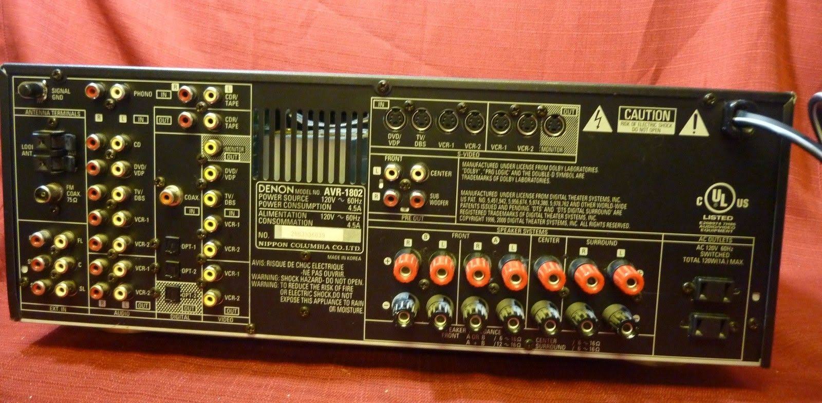 Denon AVR 1802 5.1 Channel 115W Surround Sound/Home Theater Receiver Free Ship
