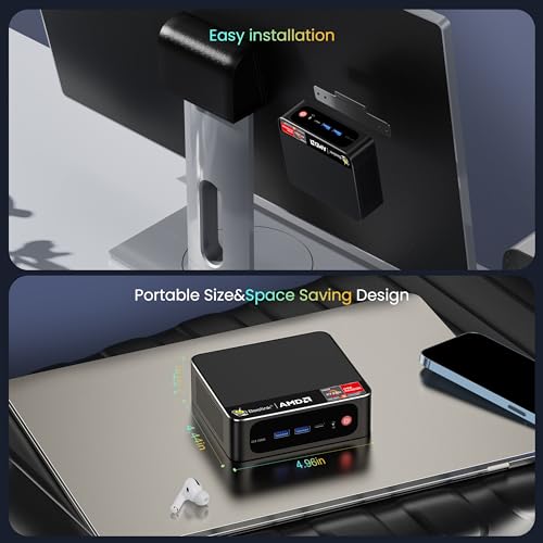 Beelink SER5 Mini PC,AMD Ryzen 5 5560U(6C/12T,up to 4.0GHz),Mini Computer 16GB DDR4 RAM 1TB M.2 SSD Graphics 6cores 1600 MHz Wifi6/BT5.2,Support Triple Display Micro PC
