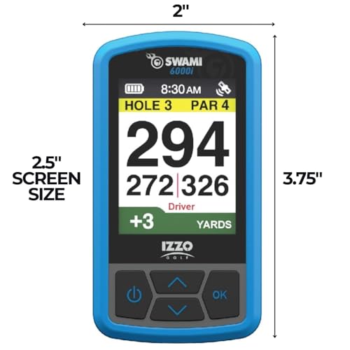 Izzo Swami 6000 Handheld Golf GPS Water-Resistant Color Display With 38,000 Course Maps & Scorekeeper Model may vary