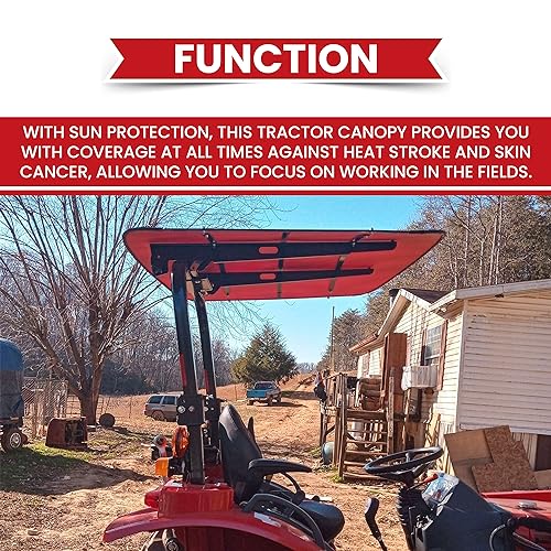 ECOTRIC Tuff Top Tractor Canopy for ROPS 48" X 52" - Green/Orange/Red/White