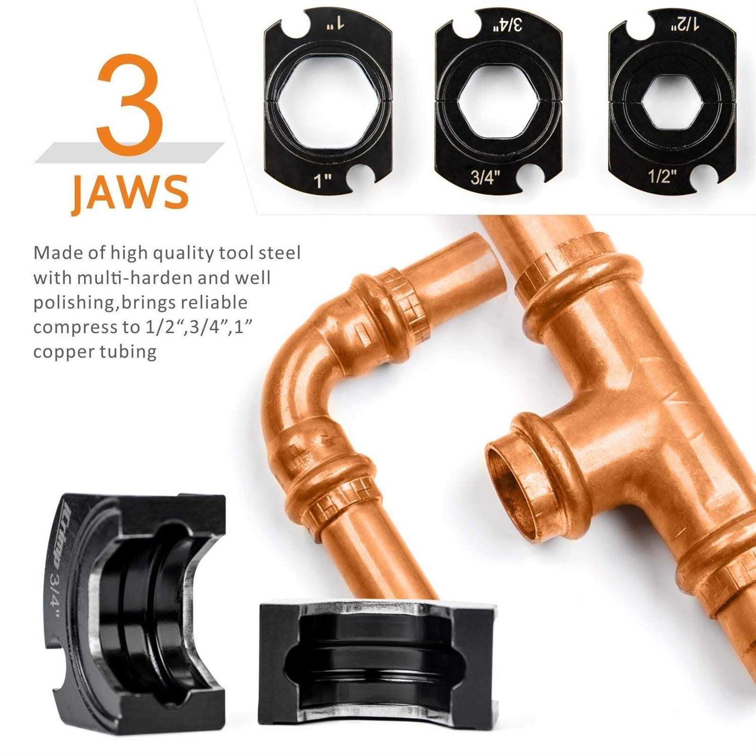 submitnewspa IWS-1632AF Copper Tube Fittings Crimping Tool with 1/2,3/4 and 1-inch Jaw for ProPress Copper fitting-manufactured by Iwiss - Shop Hardware Tools Online Store