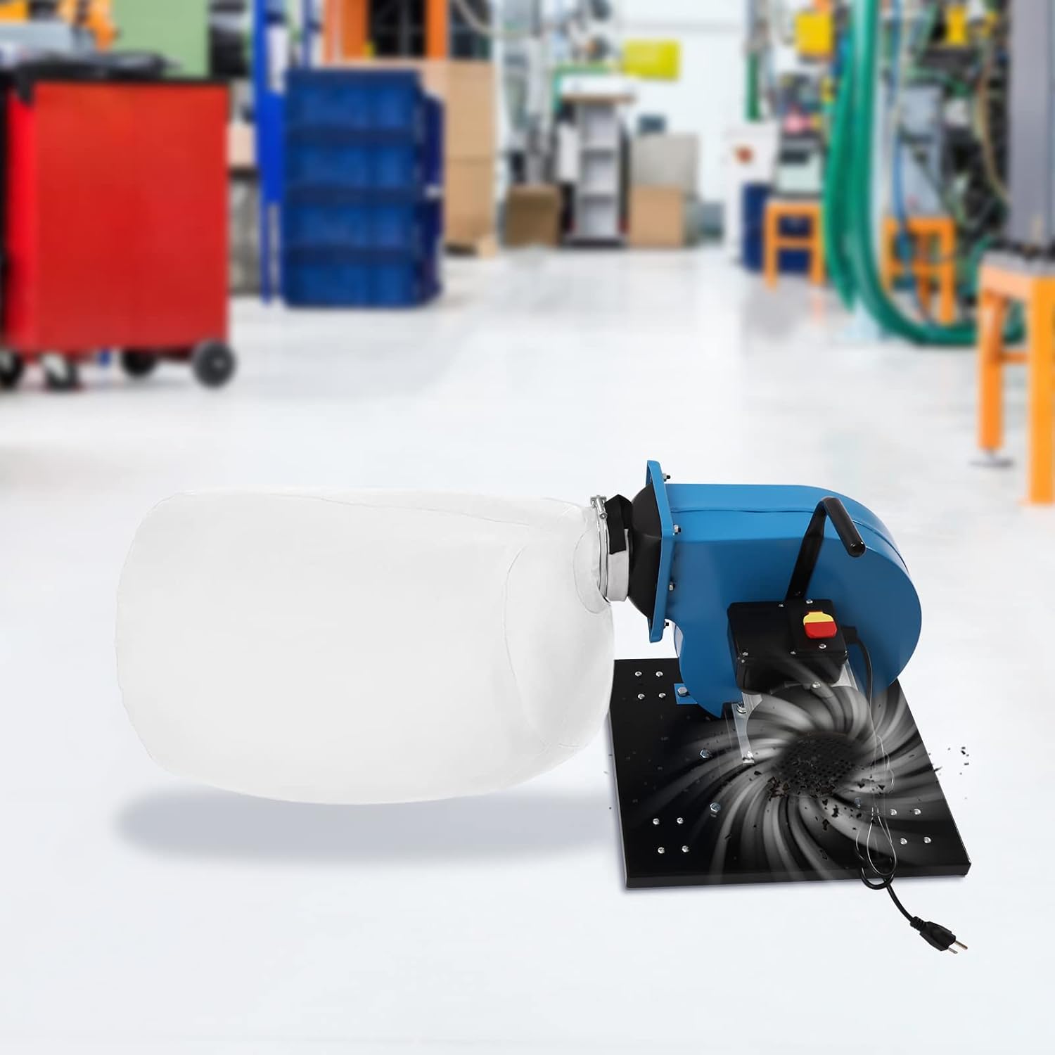 550 CFM Wheeled Jet Dust Collection, 1HP Dust Collector Central Machinery System, Dust Collectors for Woodworking, Protable 14.8-Gallon Bag Dust Collector