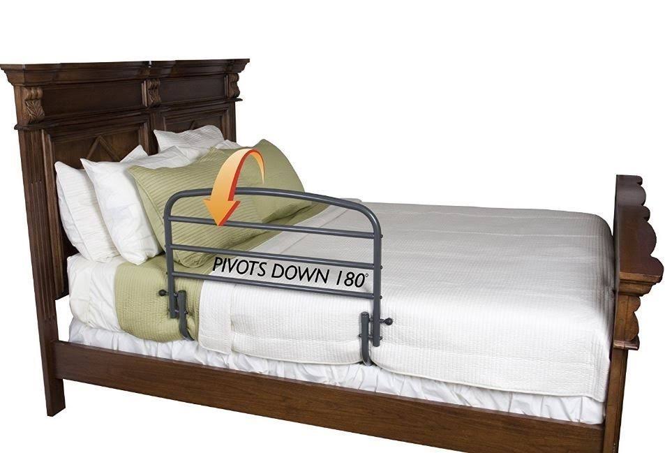 Stander 30x22 Safety Adult Bed Rail - Home Elderly Bedside Safety Rail + Swing