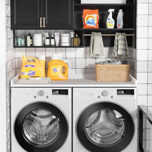 Ulif Laundry Room Washer Dryer Countertop, Washer and Dryer Topper Organization Space 27.5" D x 54" W x 2.6" H, Splicing Style