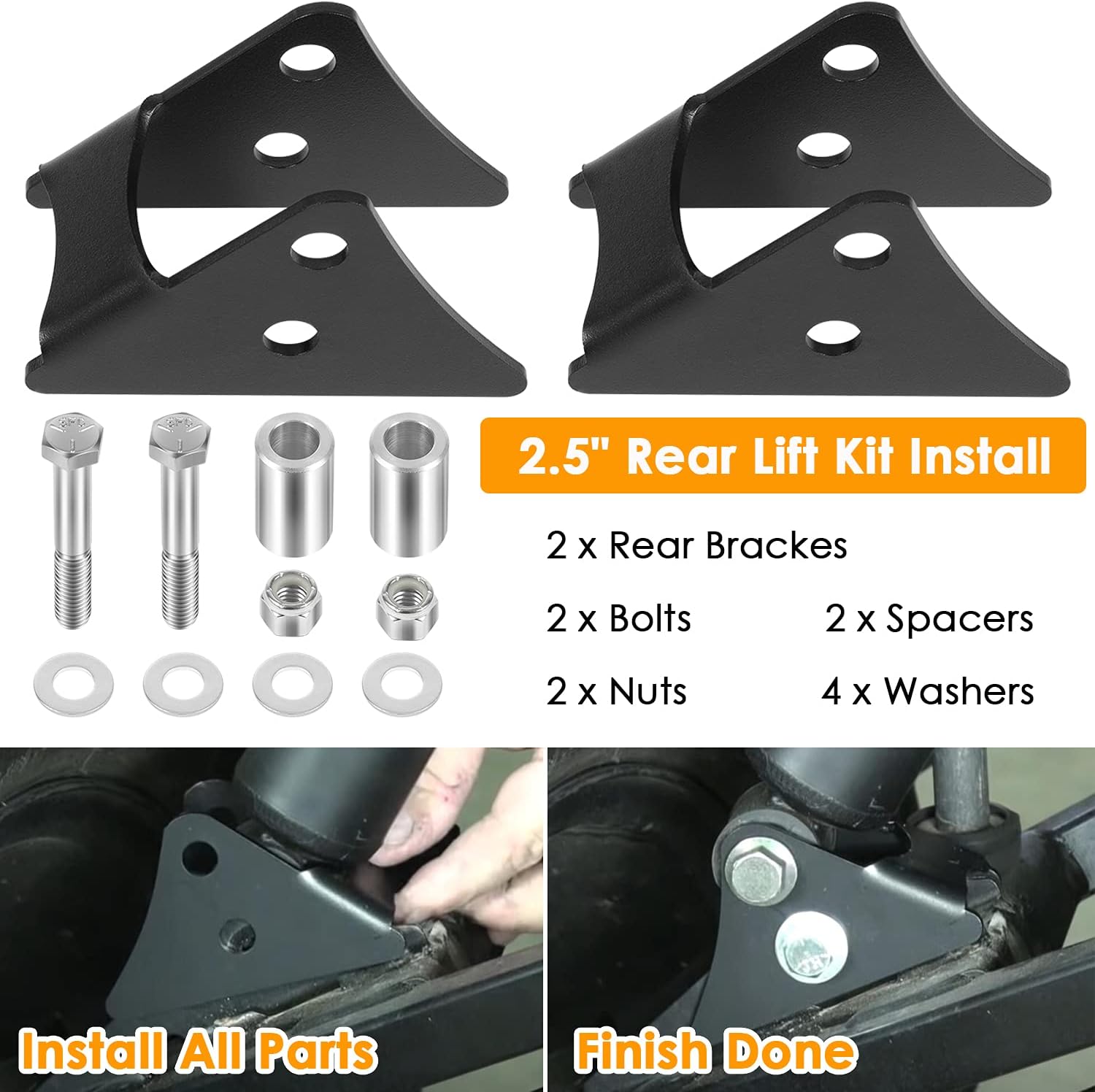 2.5'' Lift Kit UTV Front & Rear Suspension for Polaris Ranger 500/570/CREW Midsize 2014 2015 2016 2017 2018 2019 2020 2021 Pack of 2