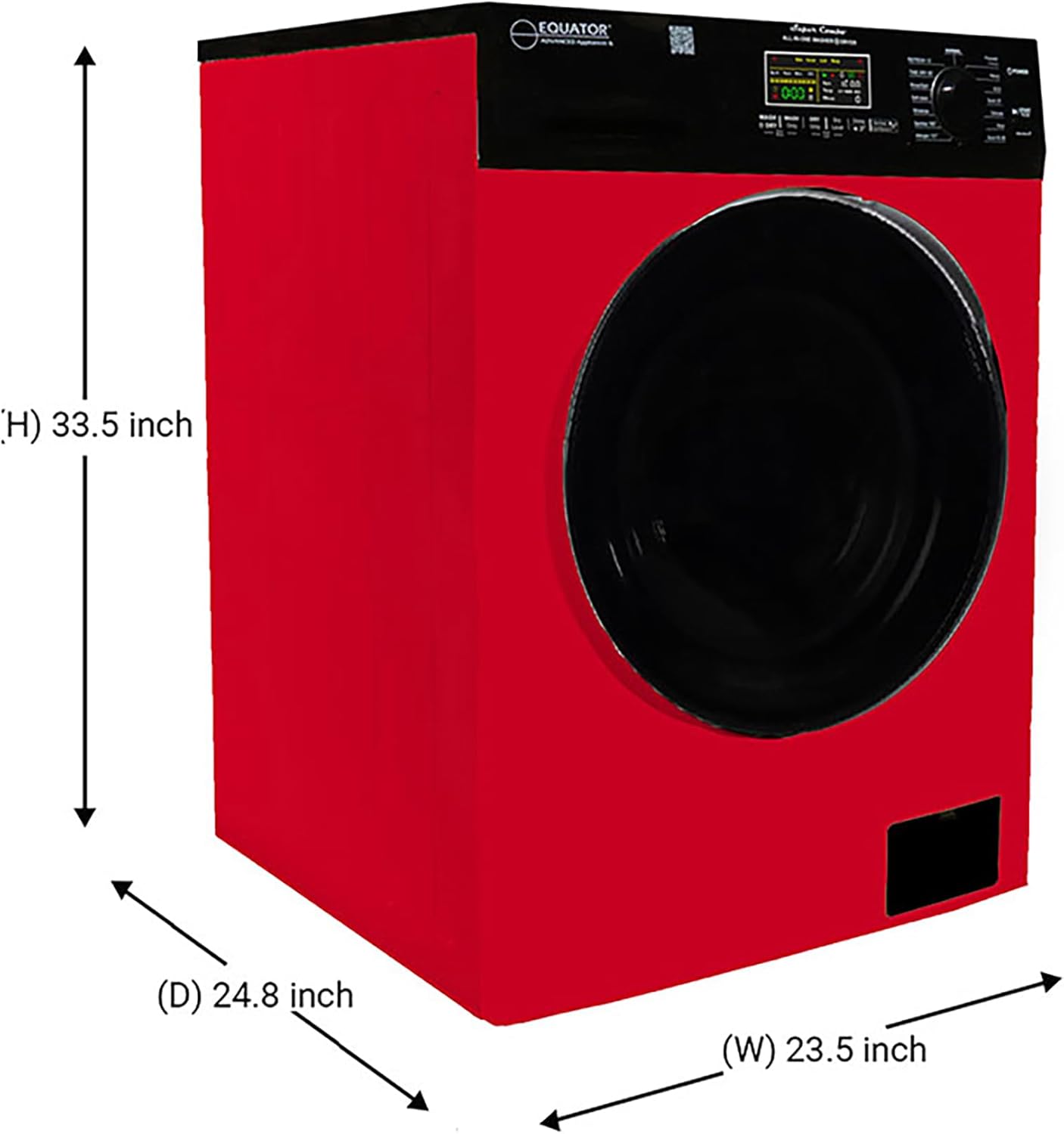 Equator All-In-One VENTED/VENTLESS Washer-Dryer 1.9cf/18lb 1400RPM 110V (Red/Black)