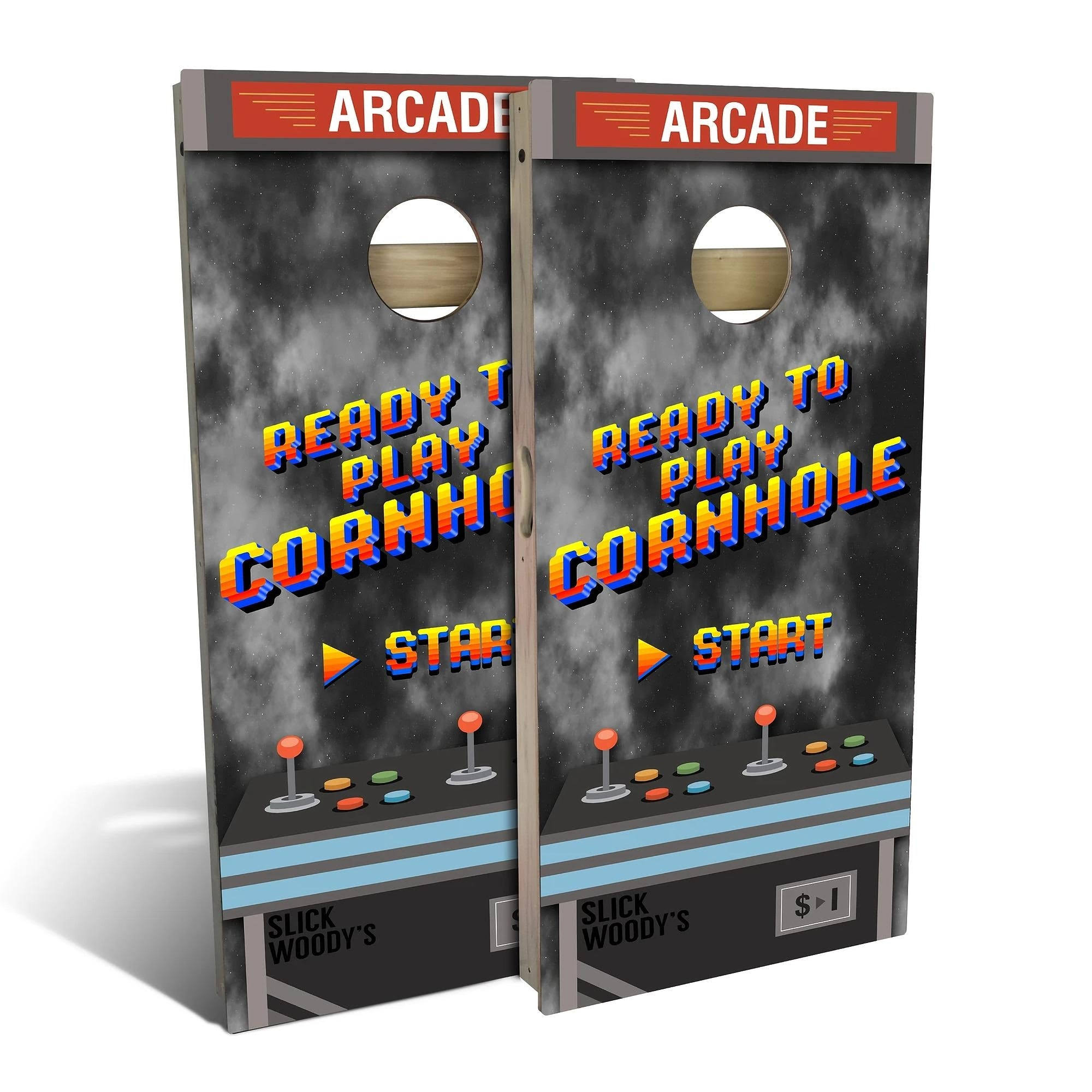 Arcade Game Cornhole Board Set - Choose Your Options No Accessories 2x3 Boards (24x22 x 36x22)