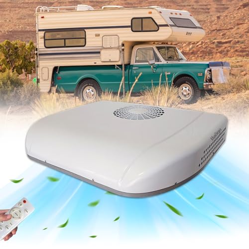 Cooling 12V RV Air Conditioner 7000 BTU, Universal RV Rooftop Ac Unit All-In-One 12 Volt DC Camper Ac Units, Low-Noise Easy Install For Car, Truck, Trailer, Fifth Wheel, Golf Cart, Motorhome