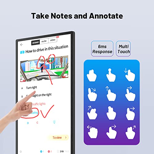 Smart Board, 49 Inch Digital Electronic Whiteboard and Smartboard for Classroom, Screen Mirroring for Live Streaming, Digital Signage Displays and Player for Advertising(Board Only)