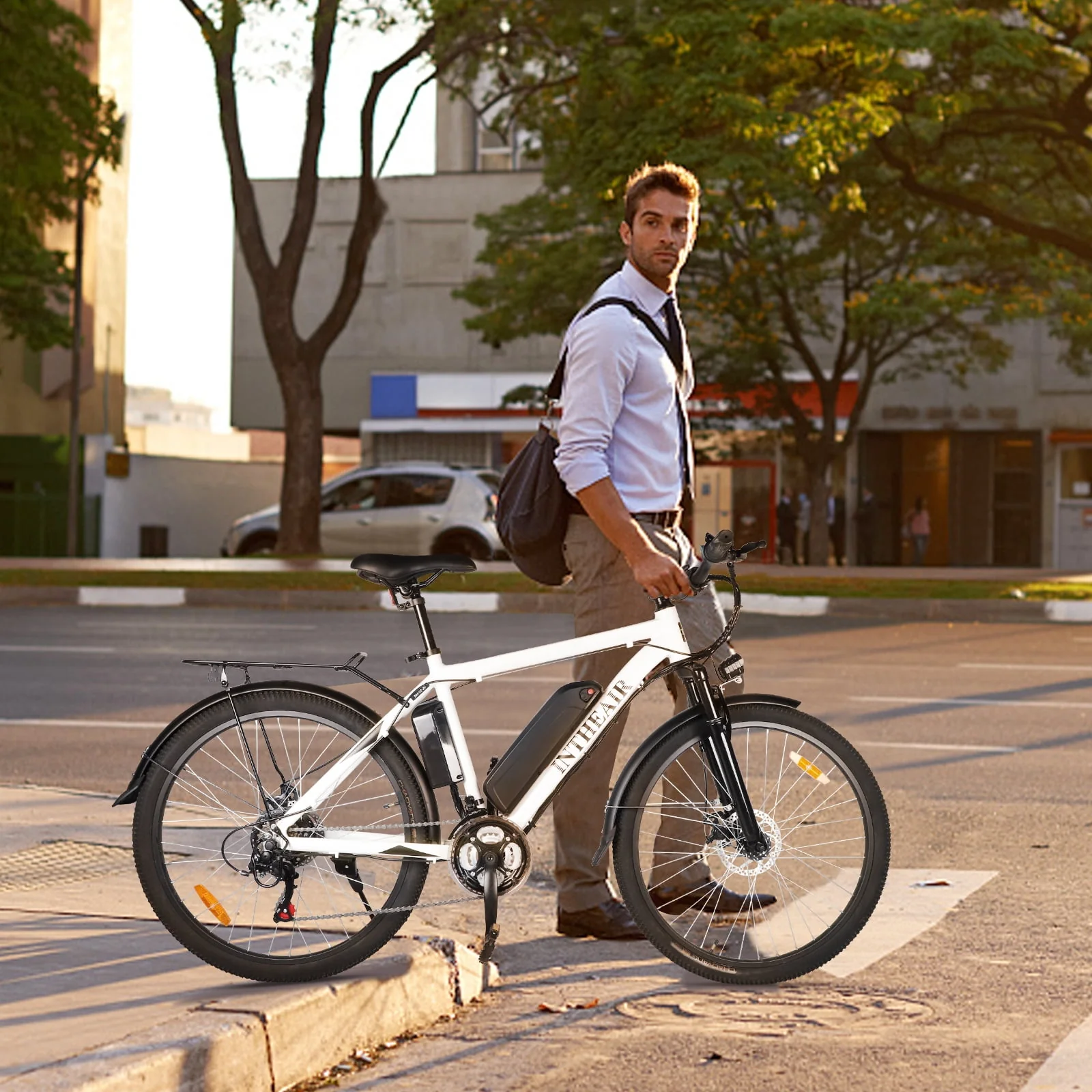 ZNH Electric Bike 26 Electric Mountain Bicycles 350W Motor E bike 21 Speed 36V 10Ah Electric Commuter Bike 20MPH Black Electric Bicycle Ebike
