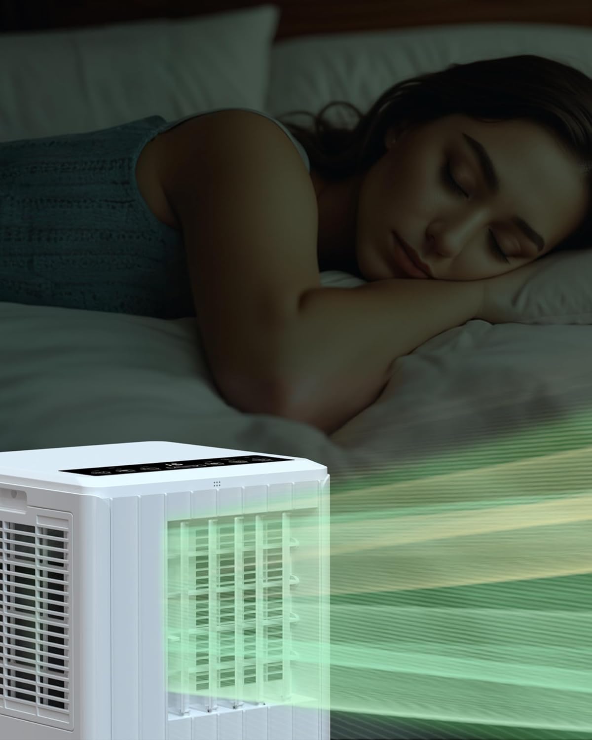 KYBOIT 8000 BTU Portable Air Conditioner with Remote Control,Silent Indoor Portable Air Conditioner for Rooms up to 350 Sq.Ft,Portable AC with 3-in-1 Mode,White