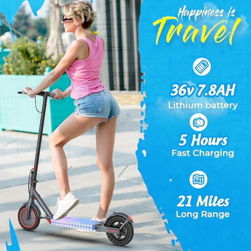Electric Scooter, 10" /8.5" Solid Tires, 500W/350W Motor,19/22Mph, 22/28/52 Miles Long Range, Folding E-Scooter with Dual Suspension and Braking System