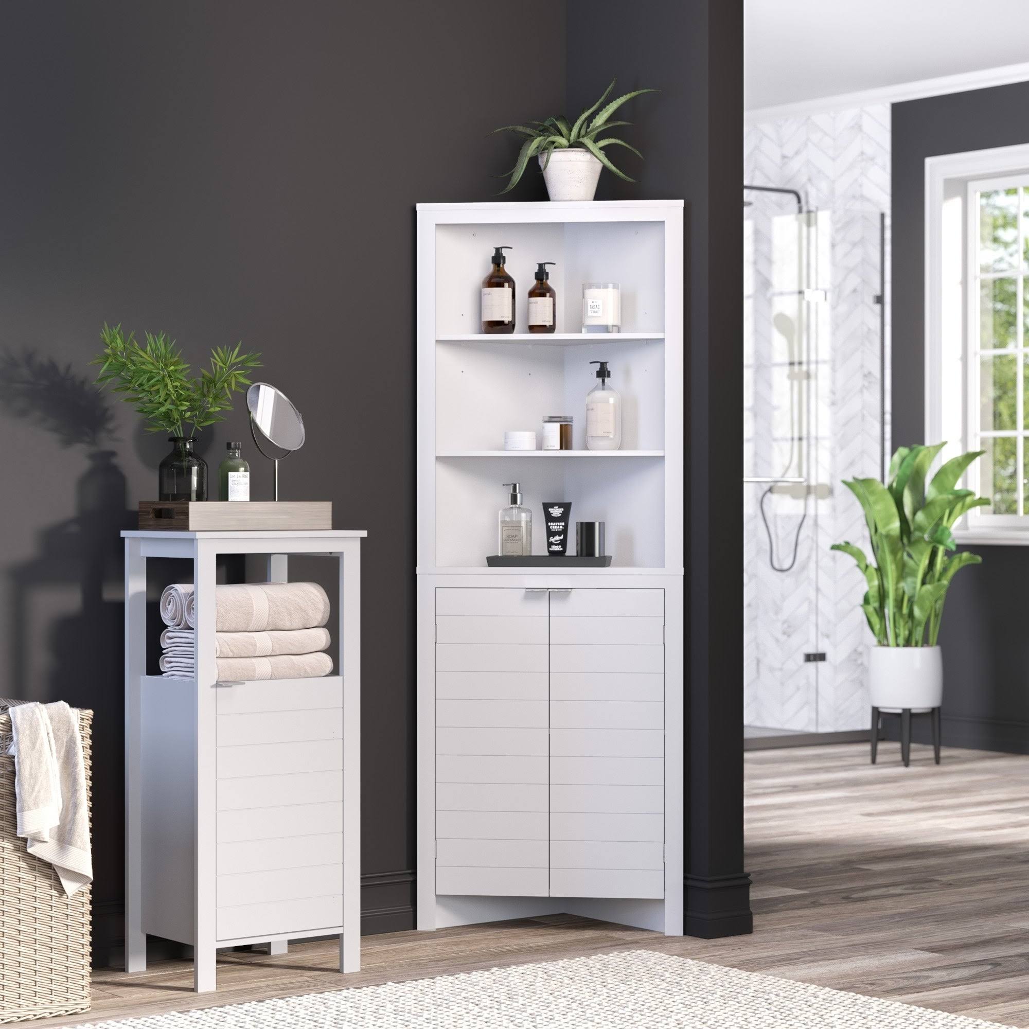 Riverridge Home Madison Tall Corner Cabinet - Gray