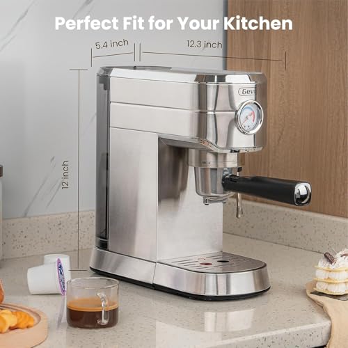 Gevi Espresso Expresso Machine 20 Bar with Auto Milk Frother, Professional Espresso Maker with Steam Wand, Compact Stainless Steel Cappuccino & Latte Machine, Gift for Coffee Lover, Home Baristas