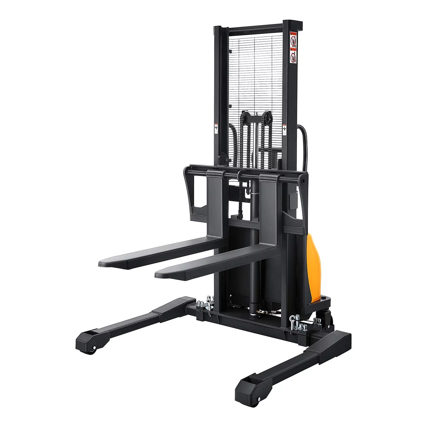 APOLLOLIFT 3300lb Cap. Semi-Electric Pallet Straddle Stacker with Adjustable Fork 98" Raised Height