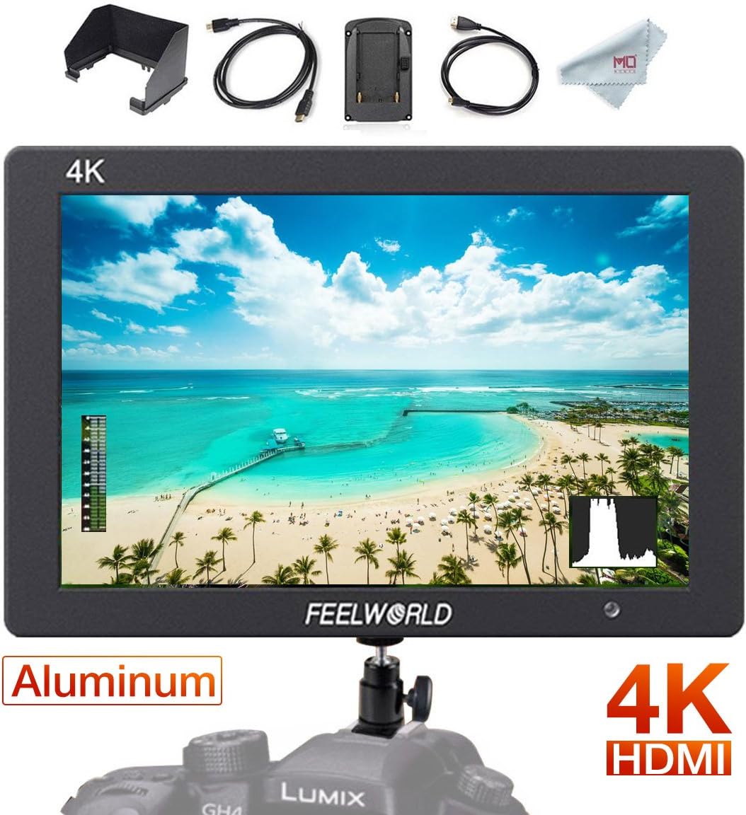 Feelworld T7 7 Camera Field Monitor 4K HDMI Imput Output 1920x1200 IPS Full HD Solid Aluminum Housing DSLR Video Assist with Peaking Focus False Colors (with Battery and Charger)