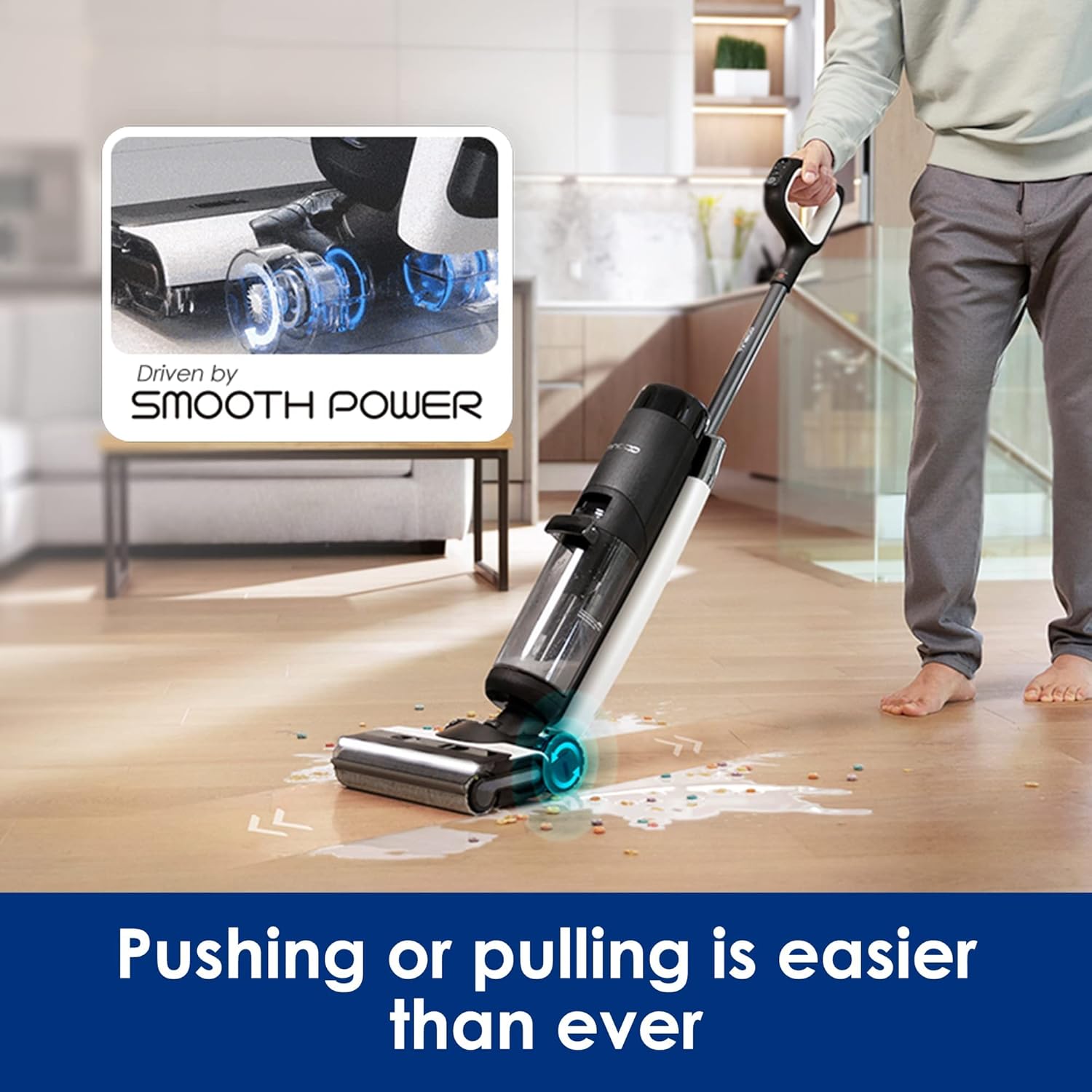 Tineco Floor ONE S7 PRO Smart Cordless Floor Cleaner, Wet Dry Vacuum Cleaner A11 Pet Cordless Stick Vacuum Cleaner, Lightweight with Anti-Tangle Brush