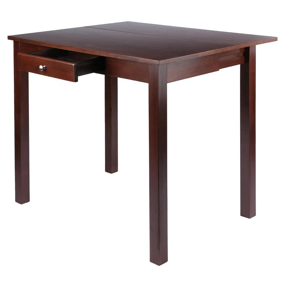 Winsome Wood Perrone High Table with Drop Leaf, Walnut