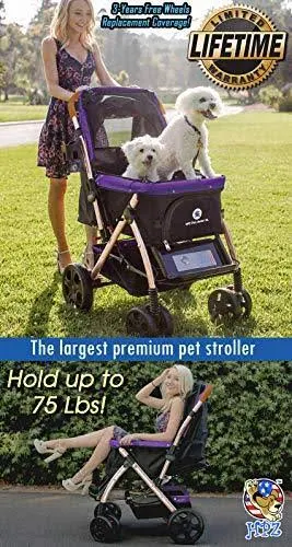 HPZ Pet Rover XL Extra-Long Premium Heavy Duty Dog/Cat/Pet Stroller Travel Carri