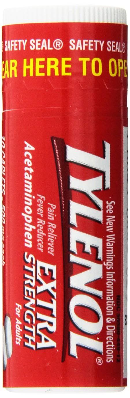 Tylenol Extra Strength Caplets 10 Count, (Pack of 12)