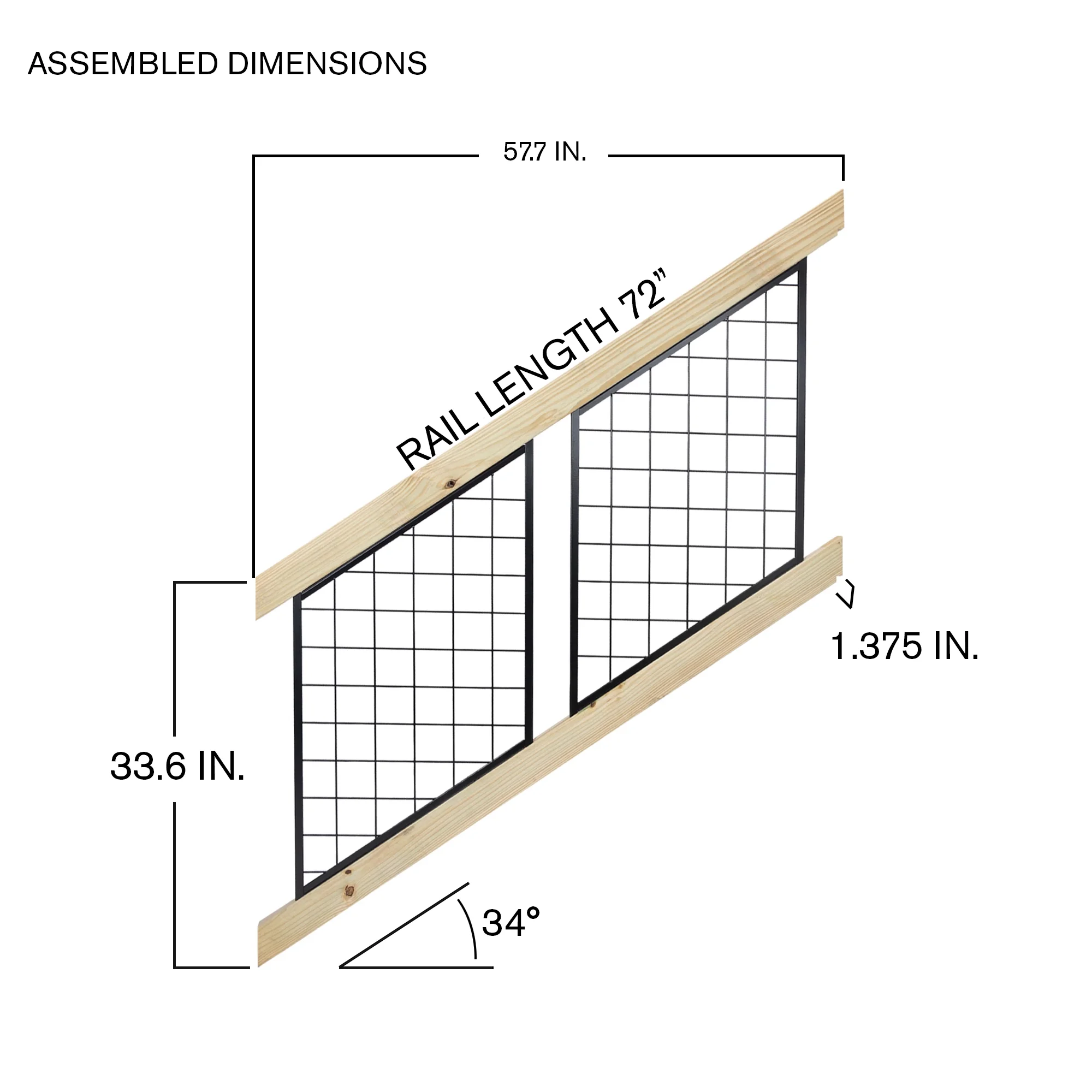 ProWood 6 Ft. Black Hog Wire Stair Railing Kit