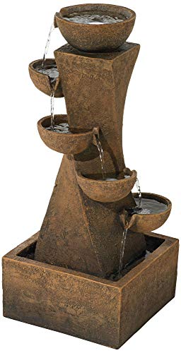 Modern Cascade 34 1/2" High Rustic Garden Fountain
