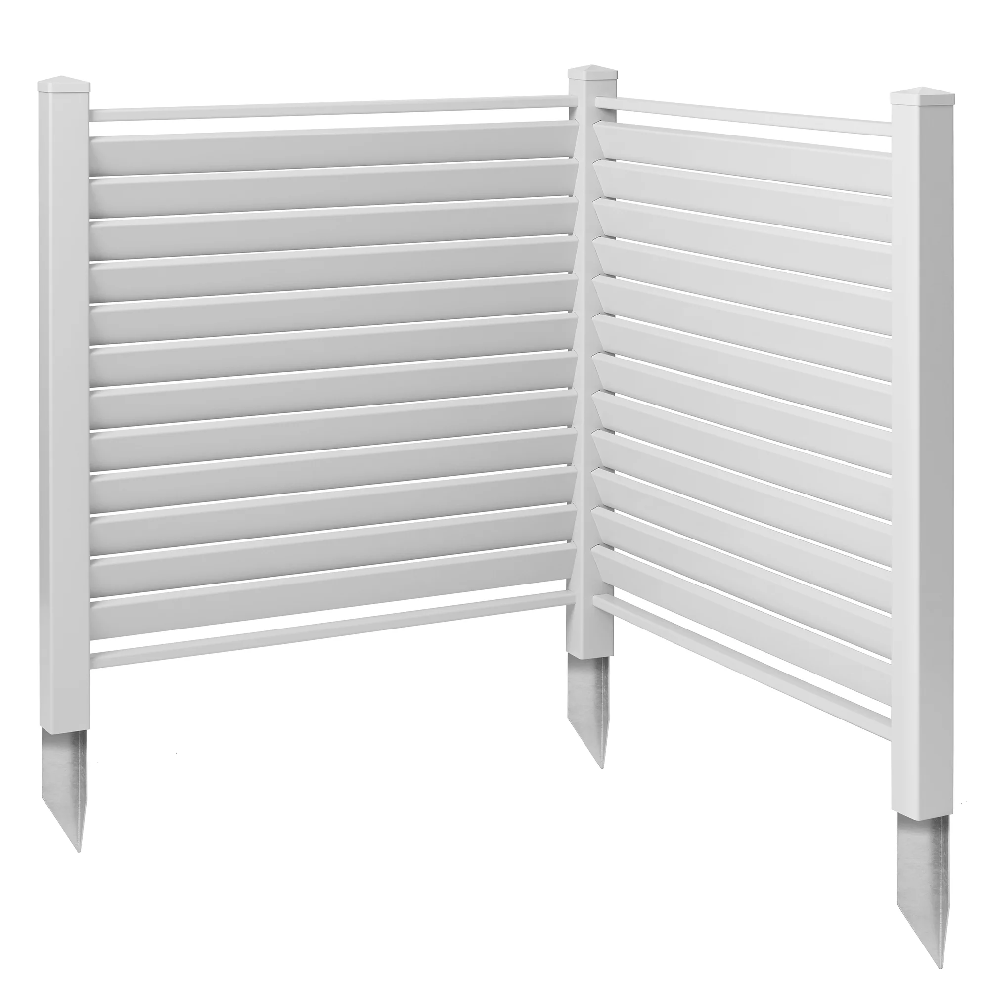 Casafield 48" x 48" Louvered Privacy Screen - Outdoor Vinyl Panels - White